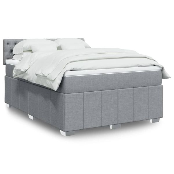 vidaXL Boxspring posteľ s matracom svetlosivá 100x200 cm látka