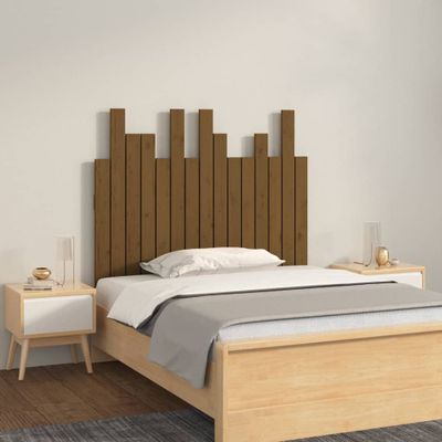 vidaXL Nástenné čelo postele medovohnedé 95,5x3x80 cm masívna borovica
