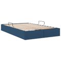 vidaXL Otomanový posteľný rám s úložiskom Modrá 120 x 200 cm látka