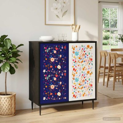 vidaXL Servírovacia skriňa MAINZ Čierny dub 69 x 33 x 76 cm