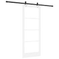 vidaXL Posuvné dvere Biela 83 x 202 cm Masívne borovicové drevo a sklo