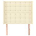 vidaXL Čelo postele so záhybmi krémové 103x16x118/128 cm umelá koža