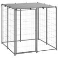 vidaXL Koterec pre psa strieborný 110x110x110 cm oceľ
