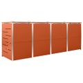 vidaXL Ohrada na 4 odpadkové koše 276,5x77,5x115 cm nerezová oceľ