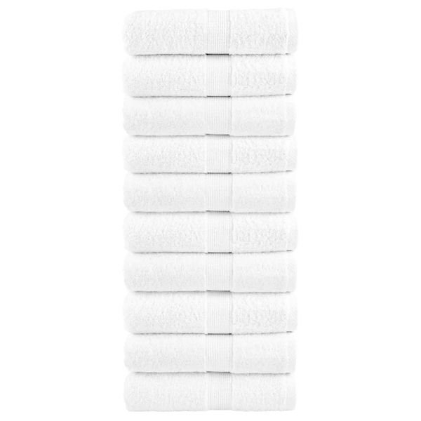 vidaXL Prémiové umývacie utierky SOLUND 10 ks biele 30x30 cm 600 g/m²
