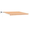 vidaXL Sklopná markíza Žltá a oranžová 400 × 300 cm Tkanina a hliník
