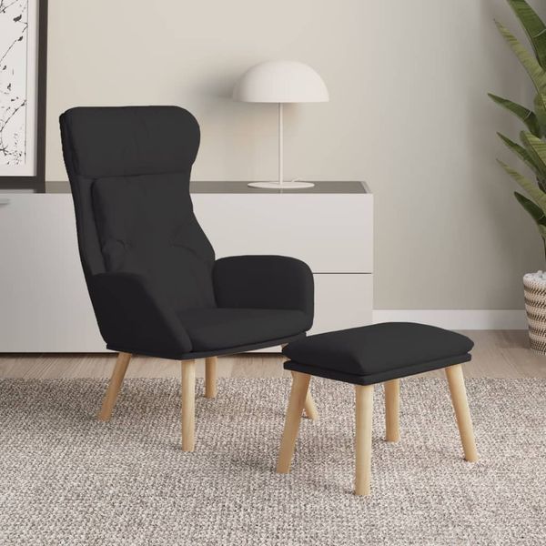 vidaXL Relaxačné kreslo s podnožkou čierne látka