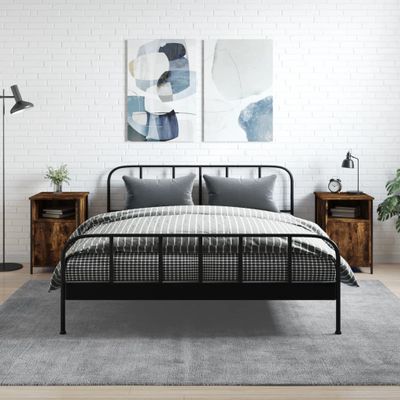 vidaXL Nočné stolíky 2 ks dymový dub 40x42x60 cm kompozitné drevo