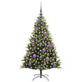 vidaXL Umelý vianočný stromček s kĺbmi 150 LED Zelená 120 cm PVC a PE
