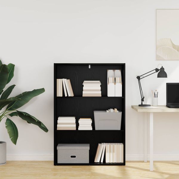 vidaXL Regál na knihy Čierny dub 80 x 30 x 114 cm Kompozitné drevo