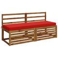 vidaXL Vankúš na lavičku SOEST 100% polyester Červená 140 x 50 x 8 cm
