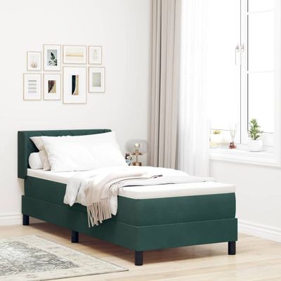 vidaXL Posteľ s pružinovým rámom Tmavozelená 200 x 80 cm Zamat