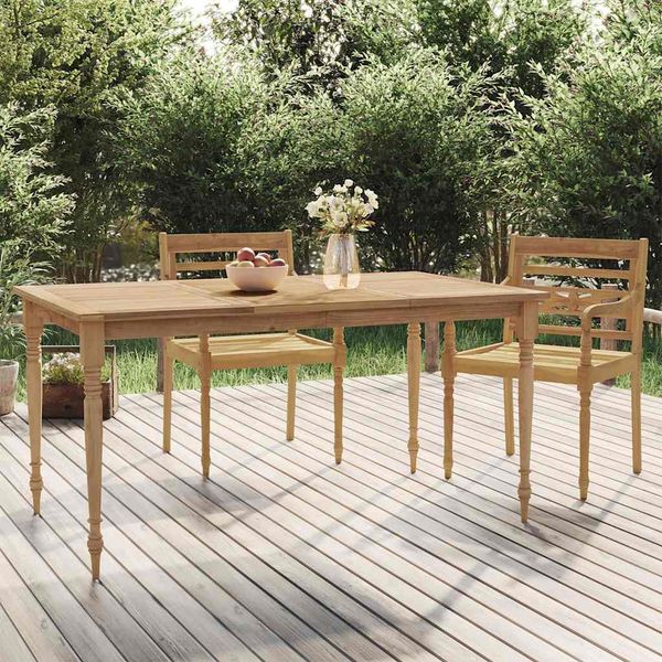 vidaXL Batavia stôl 150x90x75 cm tíkové masívne drevo