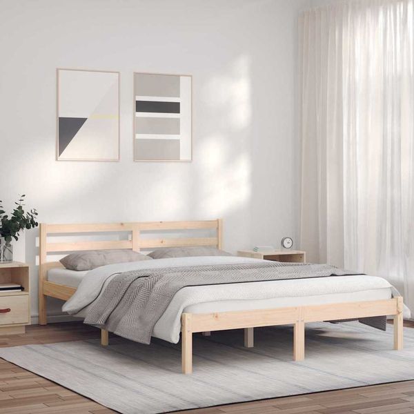 vidaXL Rám postele s čelnou doskou Prírodná 208,5 x 157,5 x 69,5 cm