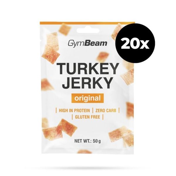 Sušené mäso Turkey Jerky - GymBeam, 20 x 50 g
