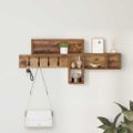 vidaXL Vešiak na stenu Nástenná montáž Staré drevo 100 x 12 x 43,5 cm
