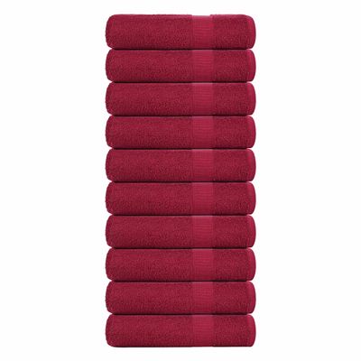 vidaXL Sprchové osušky FROGN 10 ks bordové 70x140 cm 360 g/m²
