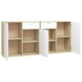 vidaXL Komoda biela a dub sonoma 160x36x75 cm drevotrieska