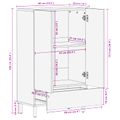 vidaXL Highboard s dverami Biele umývanie dokončenie 60 x 33 x 100 cm