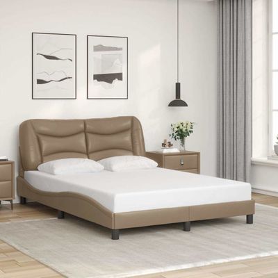 vidaXL Rám postele bez matraca Hvar kapučínový 140x200 cm umelá koža