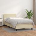 vidaXL Boxspring posteľ s matracom krémová 100x200 cm umelá koža
