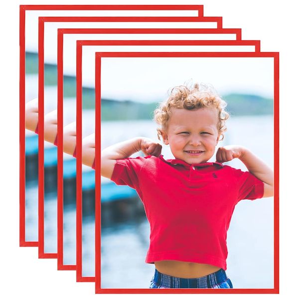 vidaXL Fotorámiky na stenu alebo stôl 5 ks červené 20x25 cm MDF