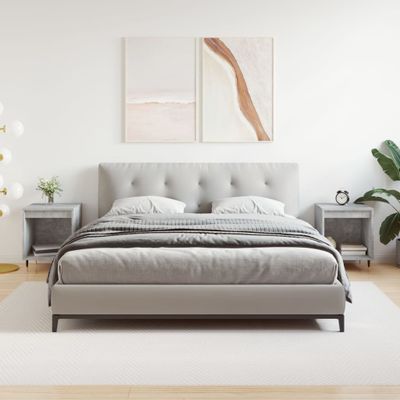 vidaXL Nočné stolíky 2 ks betónové sivé 40x35x50 cm kompozitné drevo