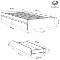 vidaXL Posteľný rám so zásuvkami dub sonoma 90x200 cm kompozitné drevo