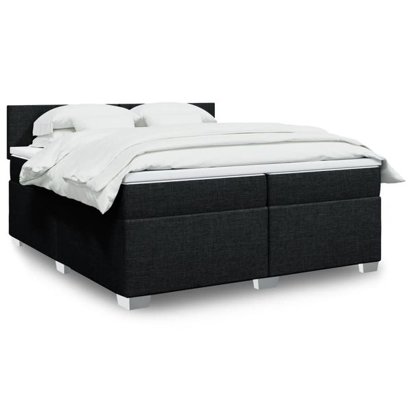 vidaXL Boxspring posteľ s matracom čierna 200x200 cm látka