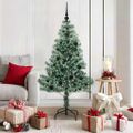 vidaXL Umelý vianočný stromček, snehom obalený, s LED svetlom 150 cm