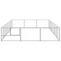 vidaXL Koterec pre psy strieborný 18 m² oceľ