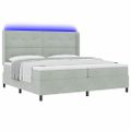 vidaXL Posteľ s pružinovým rámom Svetlosivá 200 x 200 cm Zamat