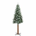 vidaXL Úzky vianočný stromček s 300 LED-i so stojanom Zelená 210 cm