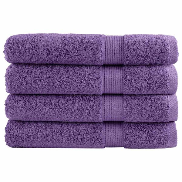 vidaXL Prémiové uteráky SOLUND 4 ks fialové 100x200cm 600 g/m2