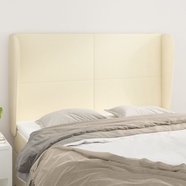 vidaXL Čelo postele so záhybmi krémový 147x23x118/128 cm umelá koža