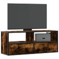 vidaXL TV skrinka dymový dub 100x31x39,5 cm kompozitné drevo a kov