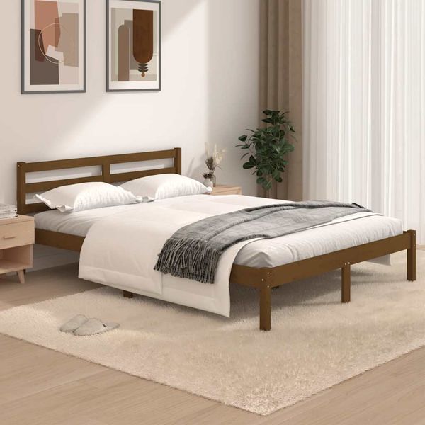 vidaXL Posteľný rám borovicový masív 120x190 cm hnedý malé dvojlôžko