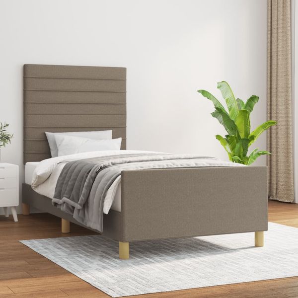 vidaXL Rám postele bez matraca Taupe 90x190 cm Látka