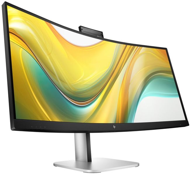 HP/534pm/34"/VA/3440x1440/100Hz/5ms/Blck-Slvr/3R Monitor, 34" WQHD, USB-C, 5Mpx webkamera, AI noise reduction, prohnutý displej, konferencní