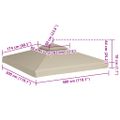 vidaXL Náhradná strieška na altánok 310 g/m², zelená 3x3 m