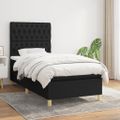 vidaXL Posteľný rám boxspring s matracom čierny 90x200 cm látka