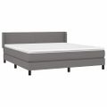 vidaXL Boxspring posteľ s matracom tmavosivá 160x200 cm látka