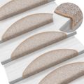 vidaXL Schodové rohože 5 ks 56x17x3 cm svetlohnedé polkruhové