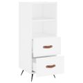 vidaXL Komoda biela 34,5x34x90 cm spracované drevo