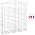 vidaXL Oblúkový gabiónový kôš 12ks 200x50x220/240cm pozinkované železo