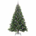 vidaXL Umelý vianočný stromček s 300 LED-i Zelená 180 cm PE a PVC