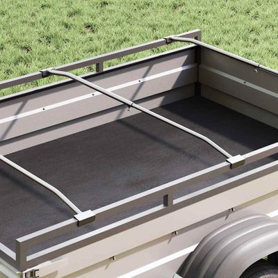 vidaXL Nosník plachty na prívesy 4 pcs Strieborná 100-145 cm Hliník