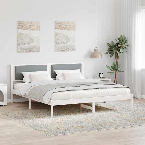 vidaXL Rám postele Svetlosivá 180 x 200 cm Masívne borovicové drevo