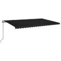 vidaXL Automatická markíza, LED a senzor vetra 500x350 cm, antracitová