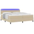 vidaXL LED box s pružinami Svetlo šedá a biela 200 x 200 cm